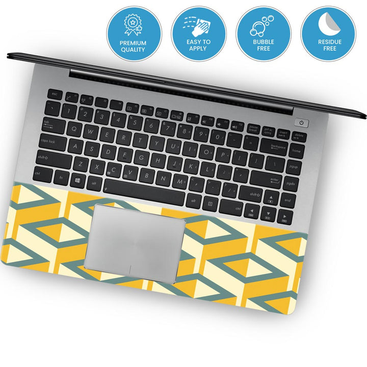 Yellow And Blue Geometric Pattern - Laptop Skins