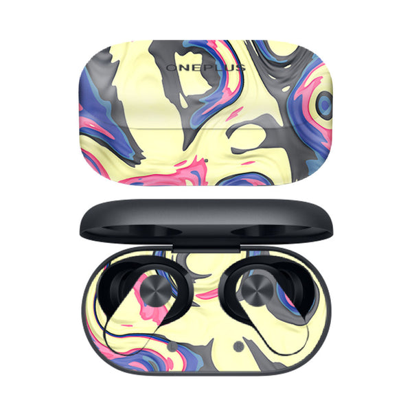 Yellow Liquid Marble - OnePlus Nord Buds 2R Skins