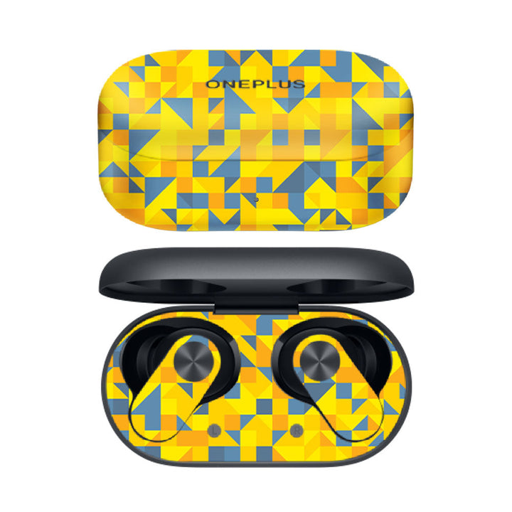 Yellow Triangled Background - OnePlus Nord Buds 2R Skins