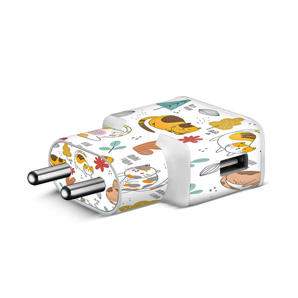 Abstract Cat Pattern - Samsung S8 Charger Skin