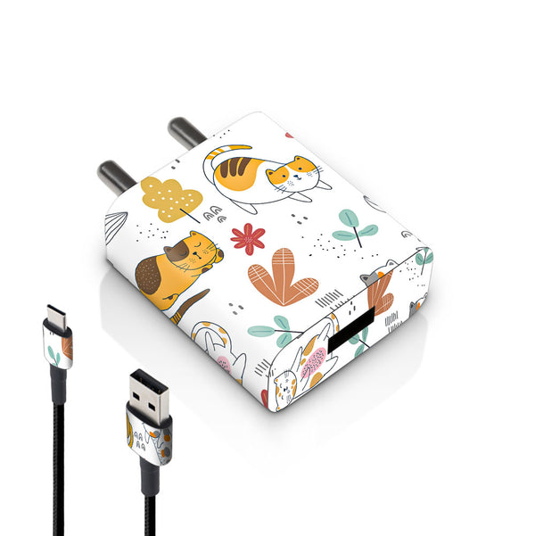 Abstract Cat Pattern - MI 10W & 18W Charger Skin