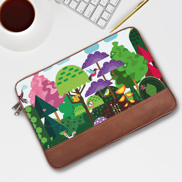 Abstract Forest By The Doodleist - Leather Laptop Sleeves