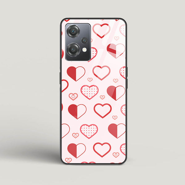 Abstract Heart Pattern - Oneplus Nord Ce2 Lite 5G Glass Gripper Case