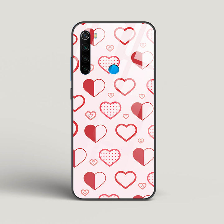 Abstract Heart Pattern - Redmi Note 8 Glass Gripper Case