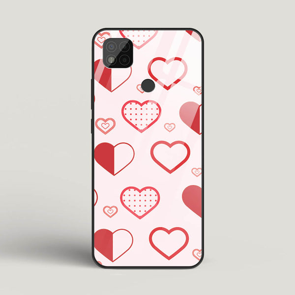Abstract Heart Pattern - Poco C31 Glass Gripper Case