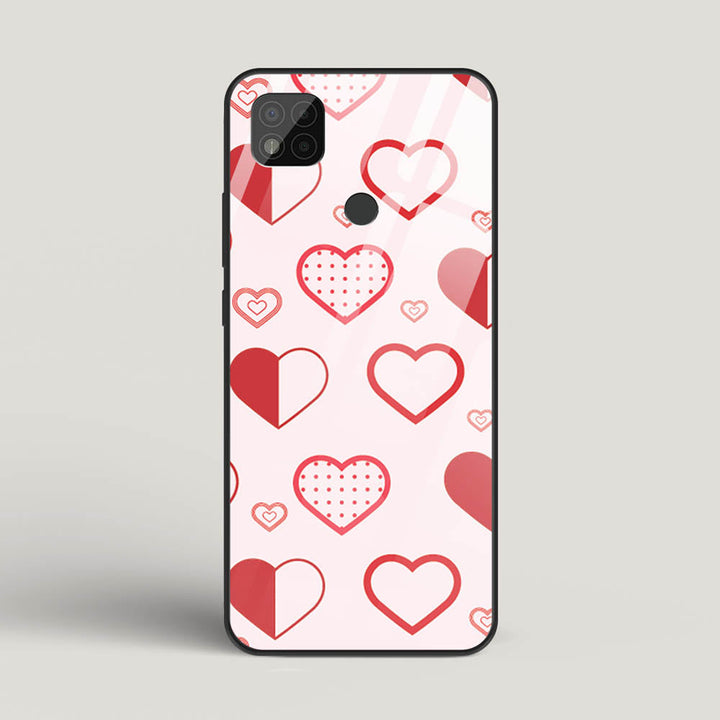 Abstract Heart Pattern - Poco C31 Glass Gripper Case