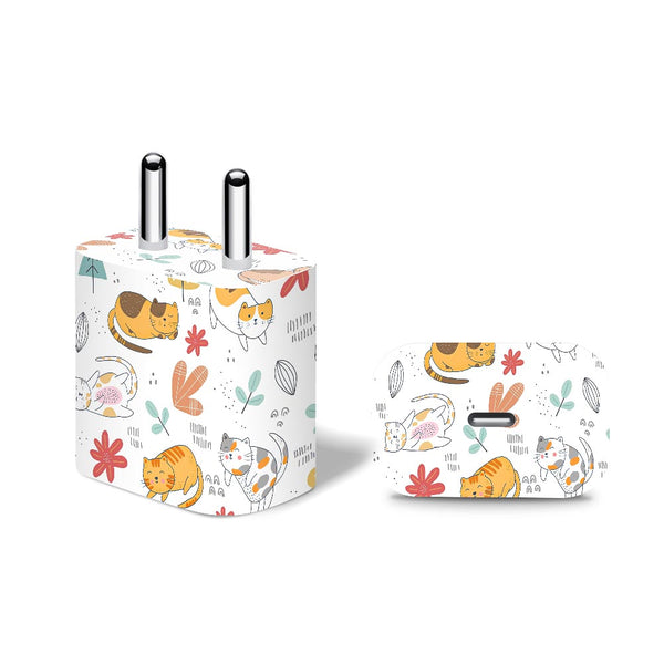 Abstract Cat Patter - Apple 20W Charger Skin
