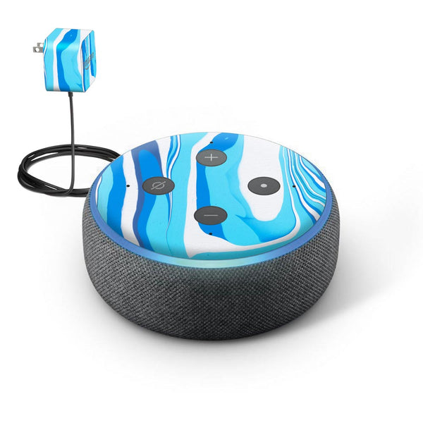 aqua flow skin of Amazon Echo Dot (3rd Gen) by sleeky india