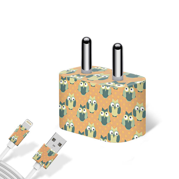 awkward owl - charger skins for apple charger 5w by Sleeky India