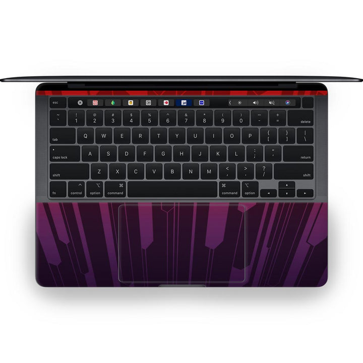 Black And Red Cyber Lines - MacBook Skins