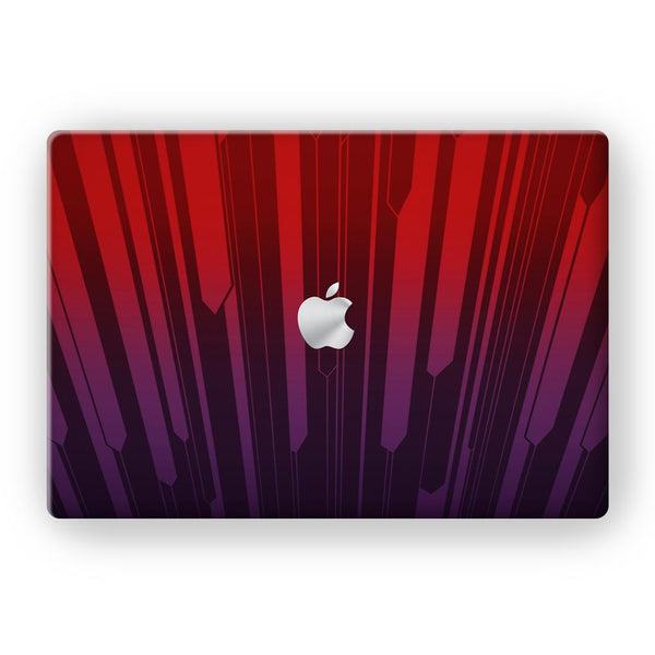 Black And Red Cyber Lines - MacBook Skins