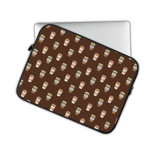 Black Coffee Pattern - Laptop Sleeve