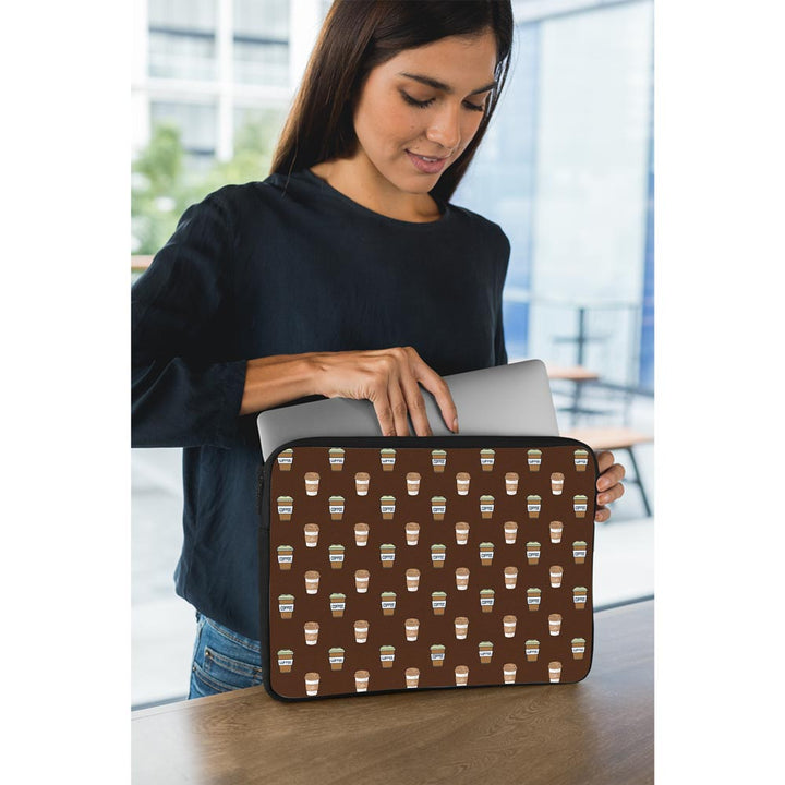 Black Coffee Pattern - Laptop Sleeve