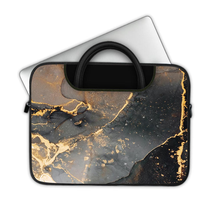 Black Gold Marble - Pockets Laptop Sleeve