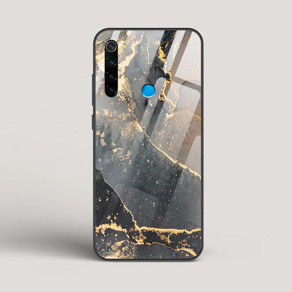 Black Gold Marble - Redmi Note 8 Glass Case