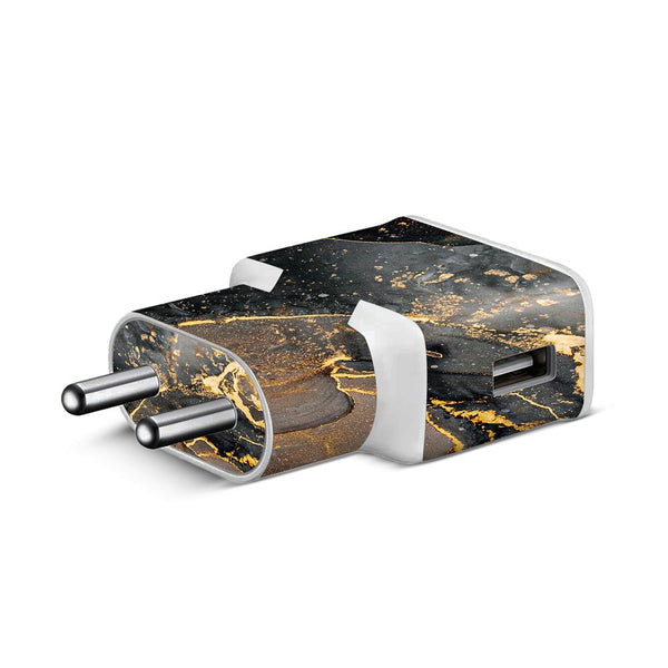 Black Gold Marble - Samsung S8 Charger Skin
