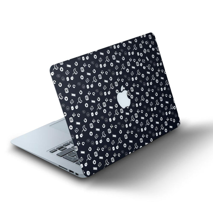 Black Icons Doodle - MacBook Skins - Sleeky India