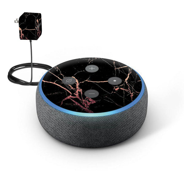 Black Marble skin of Amazon Echo Dot (3rd Gen) by sleeky india