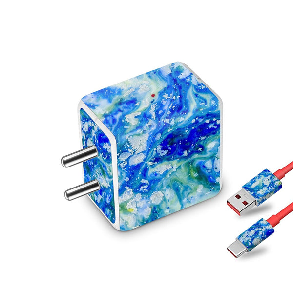 Blue Acid Marble - Oneplus Dash Charger Skin
