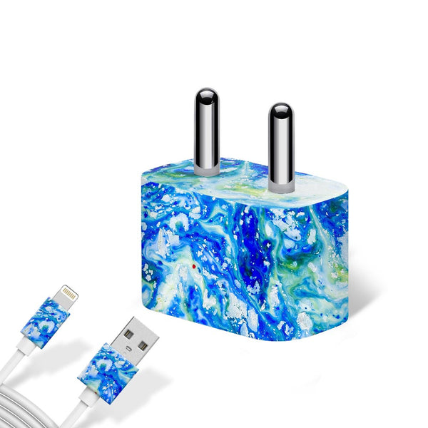 Blue Acid Marble - Apple charger 5W Skin