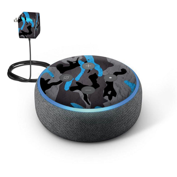 Blue Pattern Camo skin of Amazon Echo Dot (3rd Gen) by sleeky india