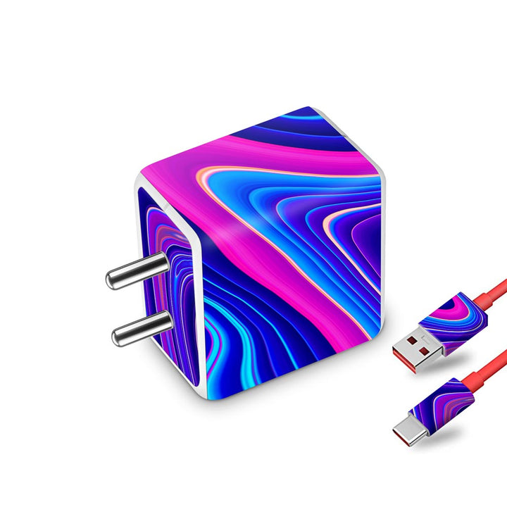 Blue Liquid Marble - Oneplus Dash Charger Skin