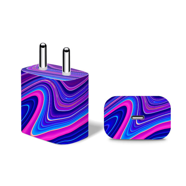Blue Liquid Marble - Apple 20W Charger Skin