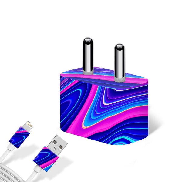 Blue Liquid Marble - Apple charger 5W Skin