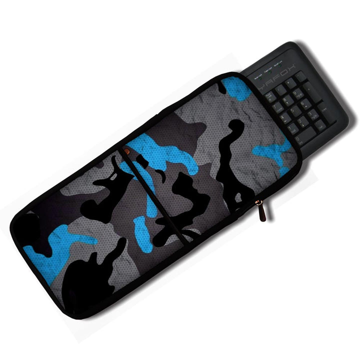 Blue Pattern camo - 2in1 Keyboard & Mouse Sleeves