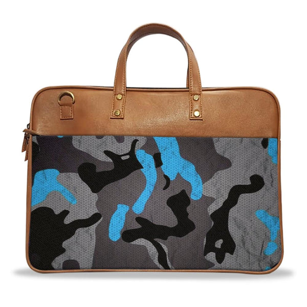 Blue Pattern Camo - Premium Laptop Bag