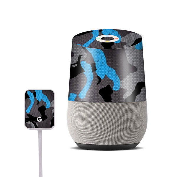 blue pattern camo skin for google home by sleeky india
