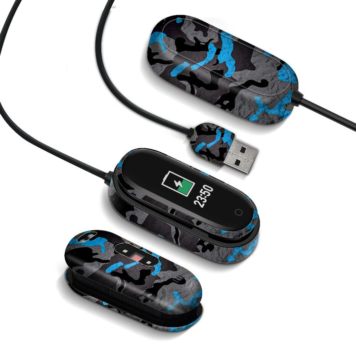 blue pattern camo skin for mi smart band 4 by sleeky india 