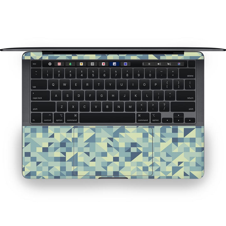 Blue Triangled Background - MacBook Skins