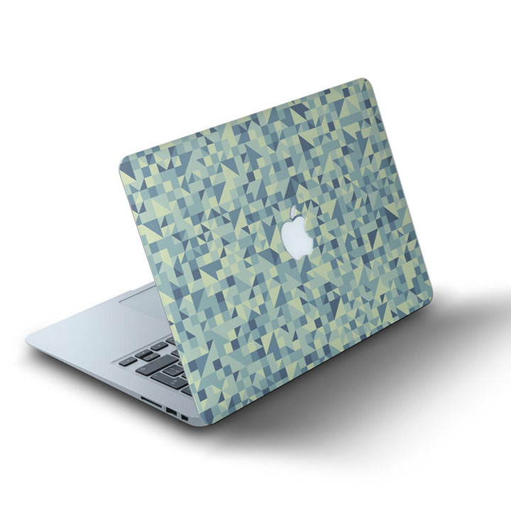 Blue Triangled Background - MacBook Skins