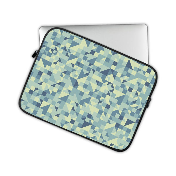 Blue Triangled Background - Laptop Sleeve