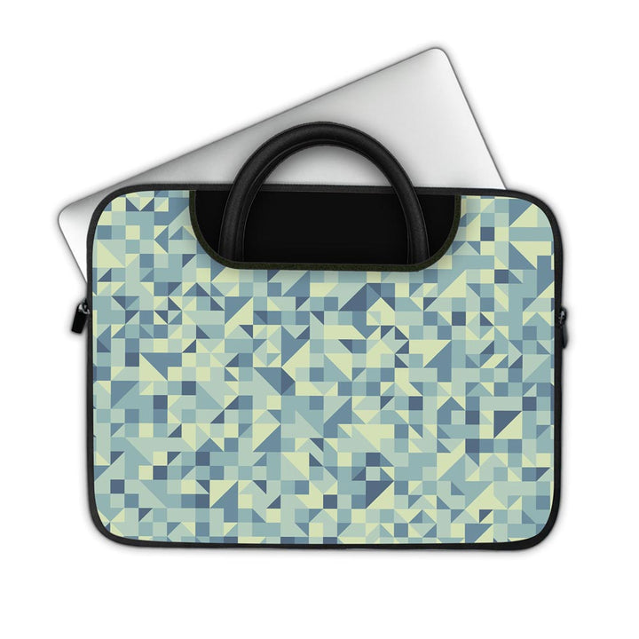 Blue Triangled Background - Pockets Laptop Sleeve