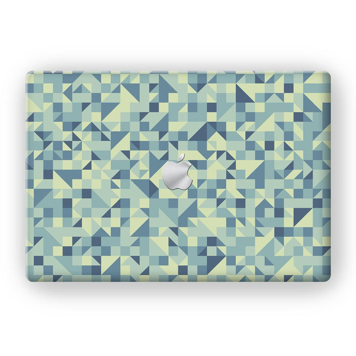 Blue Triangled Background - MacBook Skins