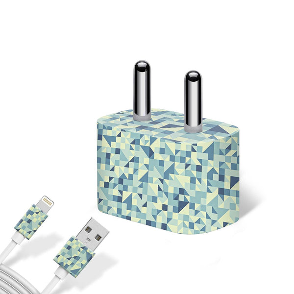 Blue Triangled Background - Apple charger 5W Skin