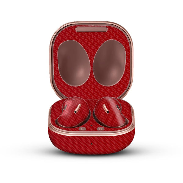 Red Carbon Fiber -  Galaxy Buds Live Skin By Sleeky India