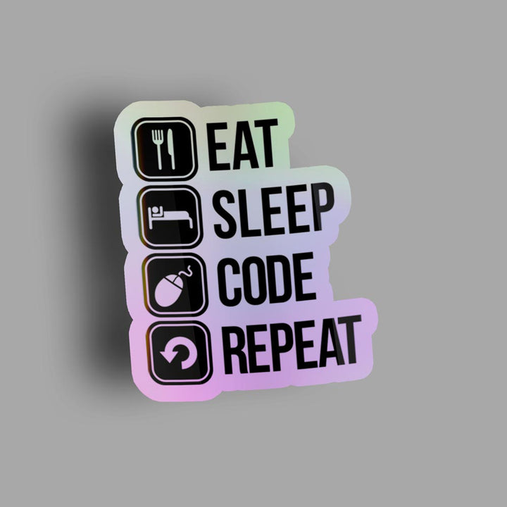 Code Repeat - Holographic Sticker