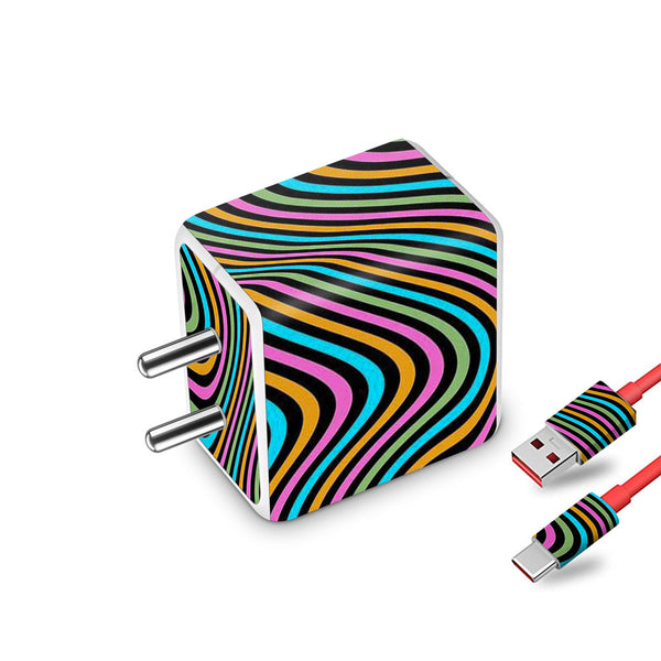 Color Lines - Oneplus Dash 20W Charger Skin by Sleeky India