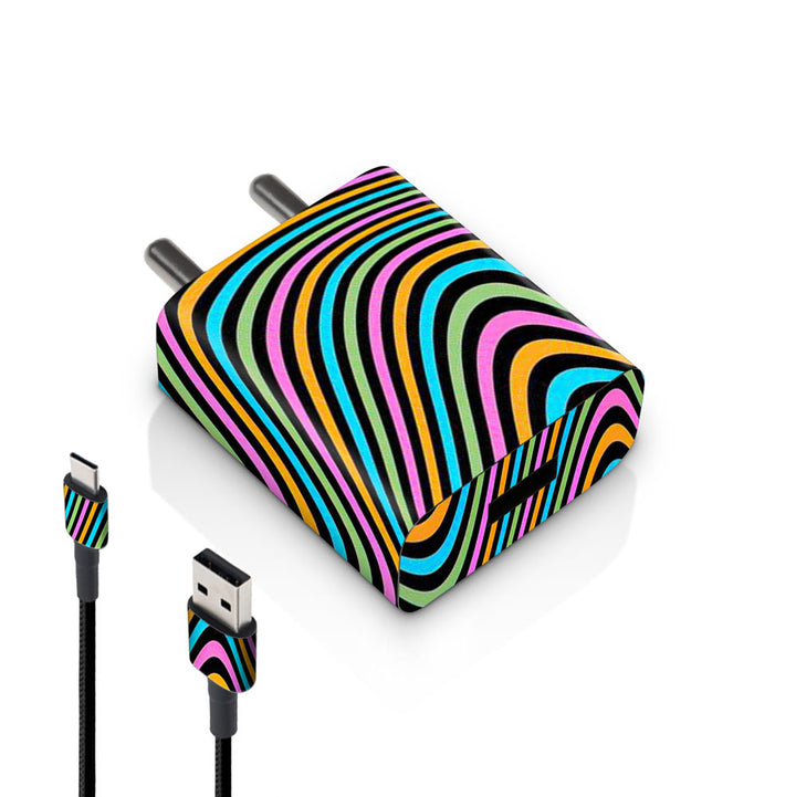 Color Lines - MI 10W & 18W Charger Skin by Sleeky India