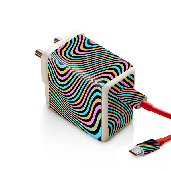 Color Lines - Oneplus Warp 65W Charger skin by Sleeky India