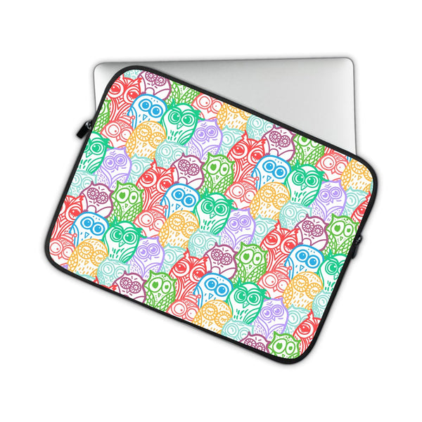 Colorful Owl Pattern - Laptop Sleeve