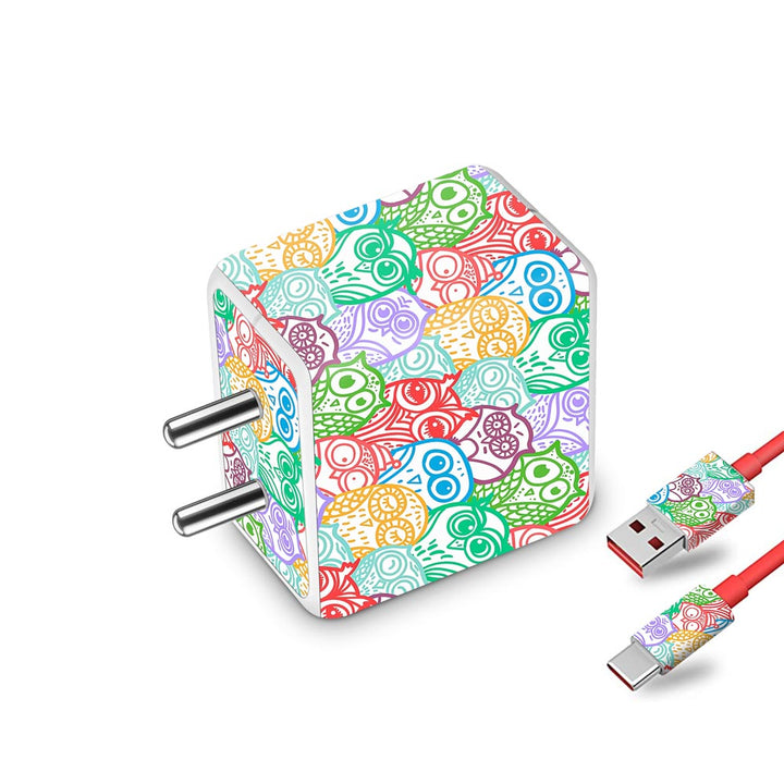 Colorful Owl Pattern - Oneplus Dash Charger Skin