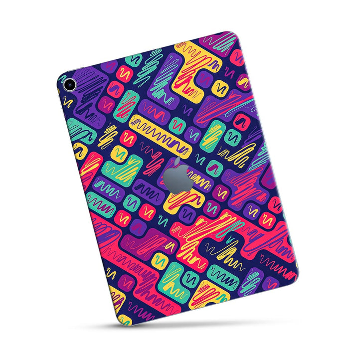 Colorful Scribbled Blocks - Apple Ipad Skin
