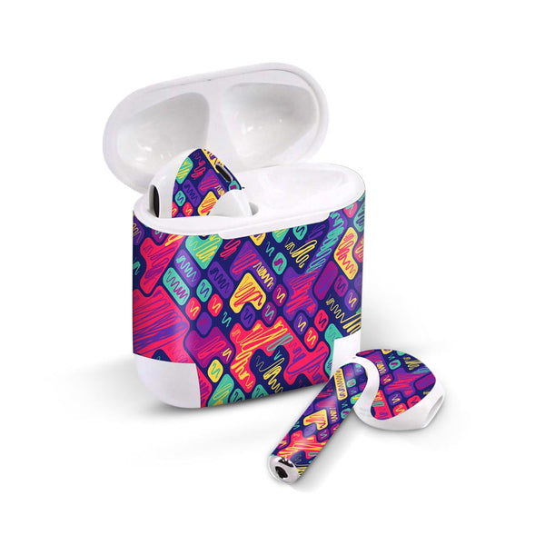 Colorful Scribbled Blocks - Airpods 1/2/3 Skin