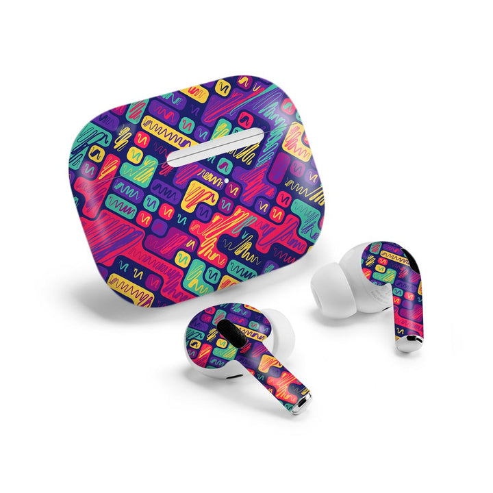 Colorful Scribbled Blocks - Airpods Pro Skin