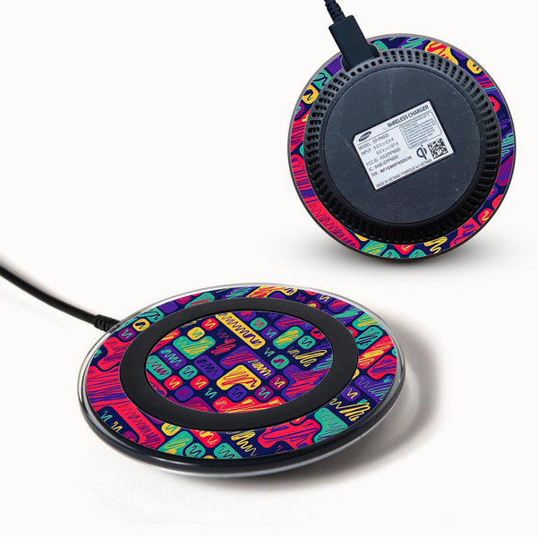 Colorful Scribbled Pattern - Samsung Wireless Charger 2015 Skins