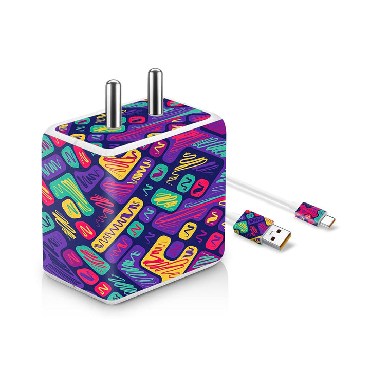 Colorful Scribbled Blocks - VOOC Charger Skin